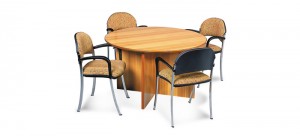 Avanti 33  1200 Dia Meeting Table On Timber Cross Form Base